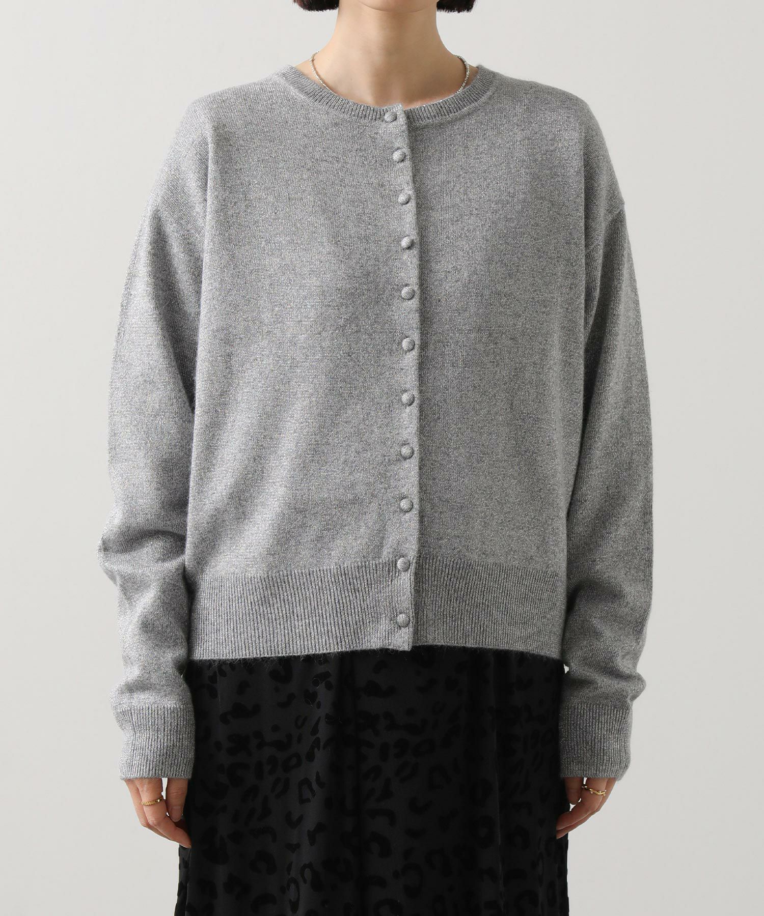 Gready Brilliantアンゴラ混ラメクルーカーディガン | SEKIMIKI Online