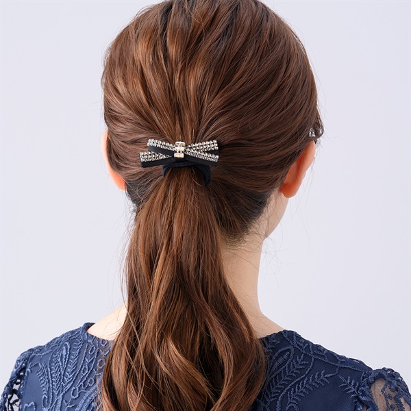 販路限定】クリスタルメッシュレイヤー ポニー(ブラックミックス