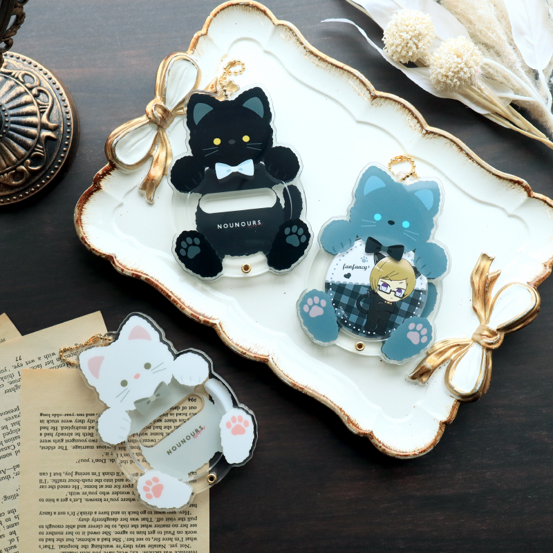 缶バッジアクリルフレーム だっこキャット グレー| FUKUYA ONLINE