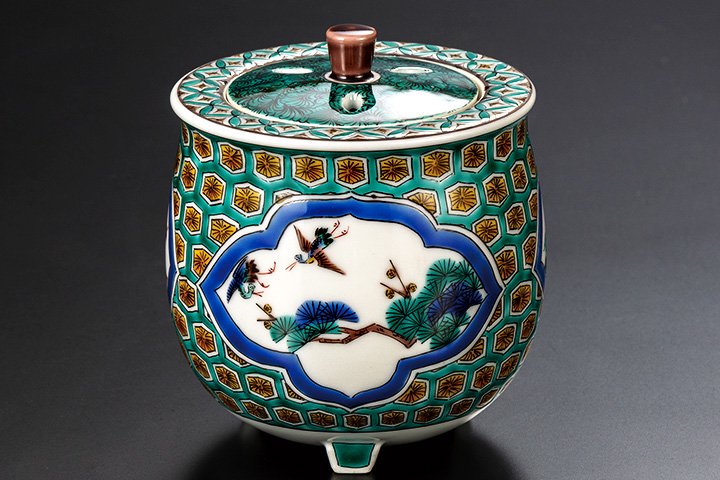 3.2号香炉・亀甲小紋松竹梅/中村重人 – Juttoku.