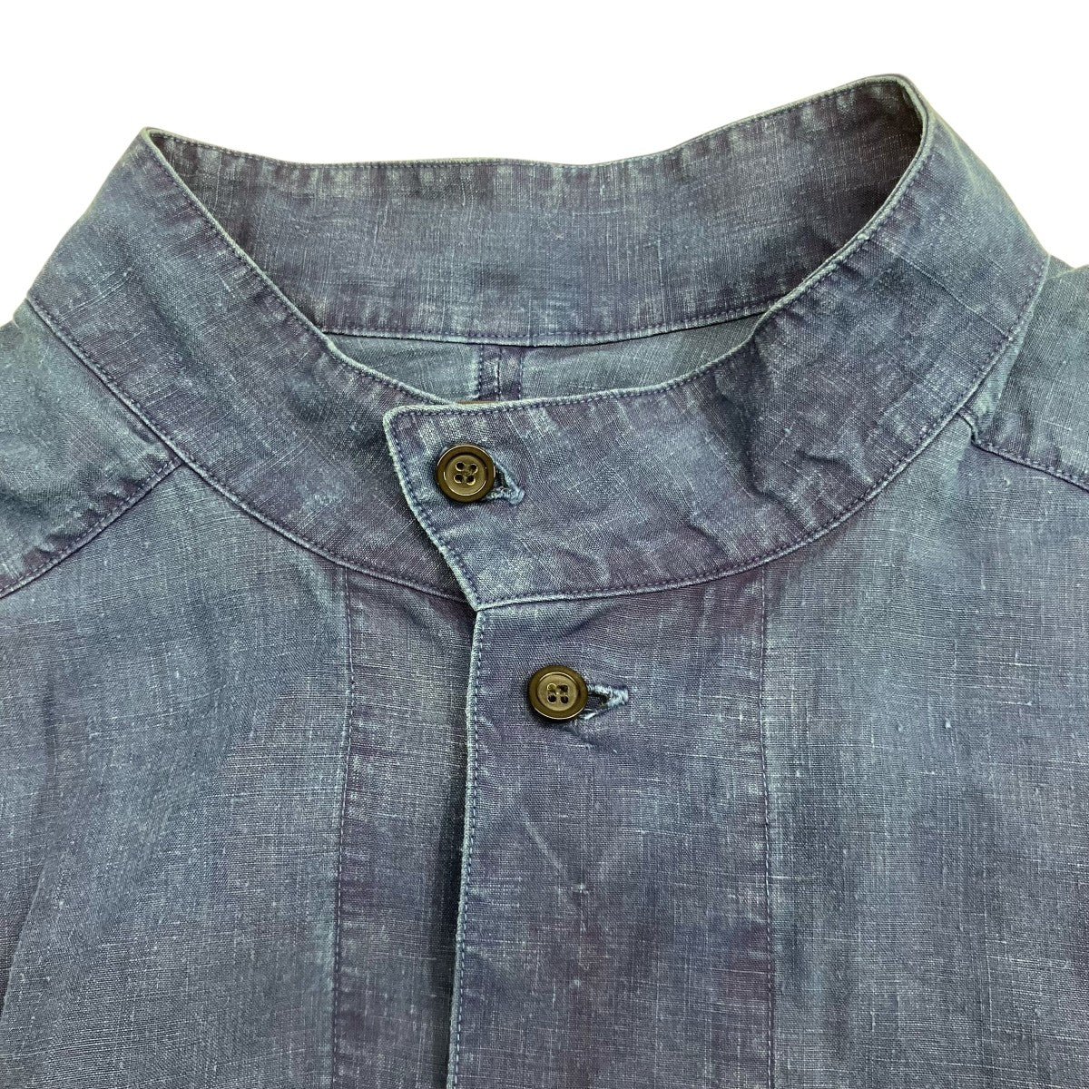 AUBERGE(オーベルジュ) リネンスタンドカラーシャツ インディゴ サイズ