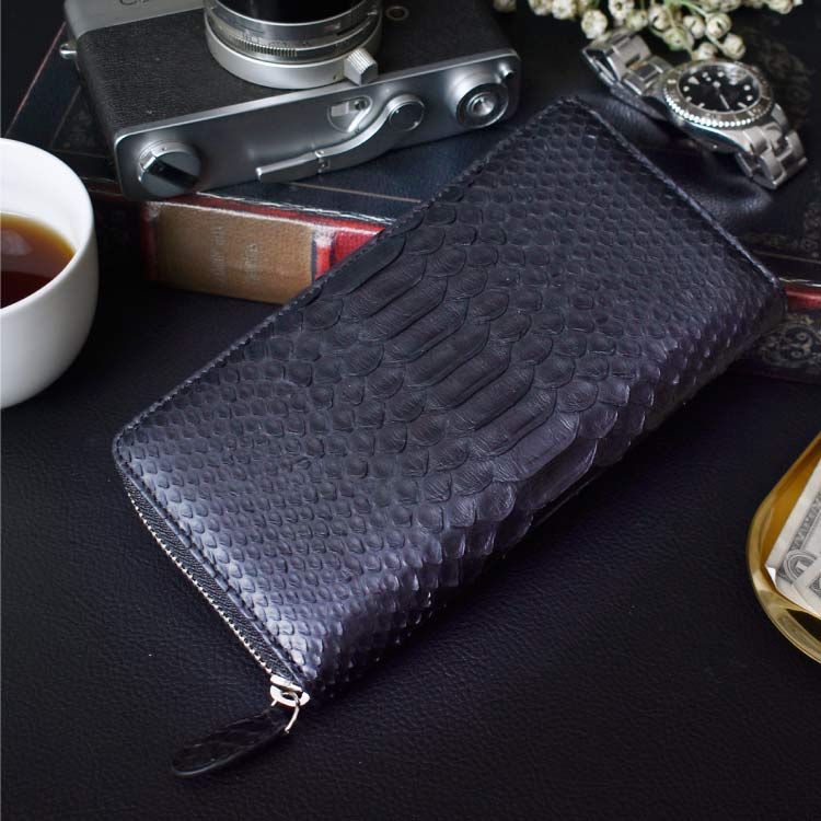 MGSABLE 長財布 蛇革 パイソン レディース メンズ ラウンド 財布