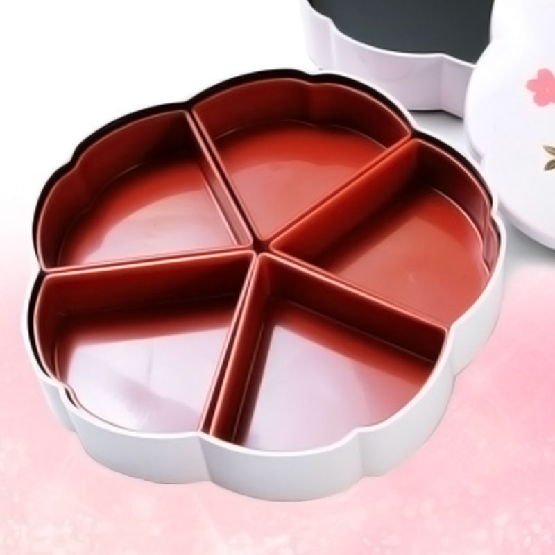みよし漆器本舗 桜型重箱用 仕切り 5ツ切り中子（一段分） パーツ 小鉢