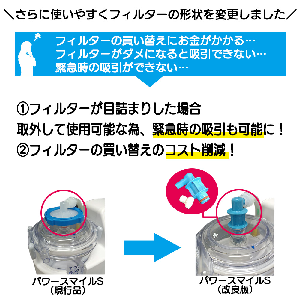 新鋭工業 ポータブル吸引器 パワースマイルS KS-710 痰吸引 鼻水吸引