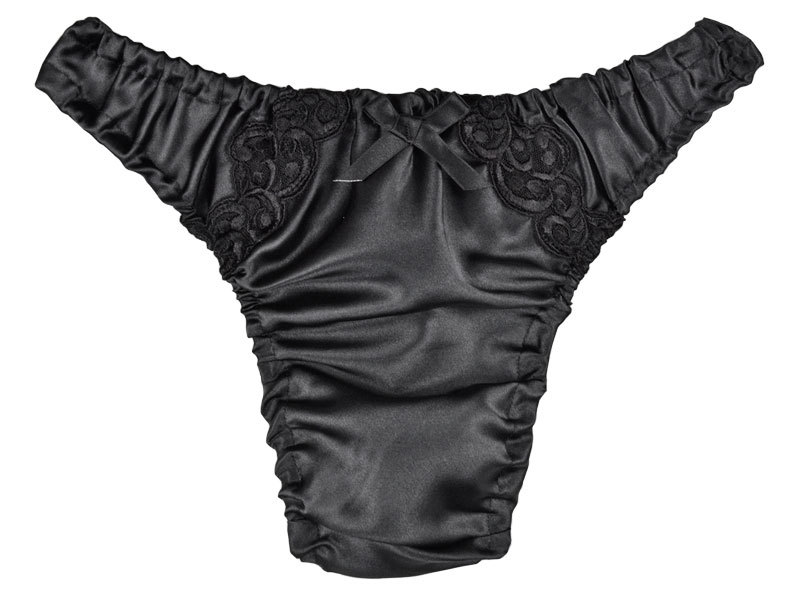 クレール メンズ Tバック ショーツ インゴム サテン チュールレース