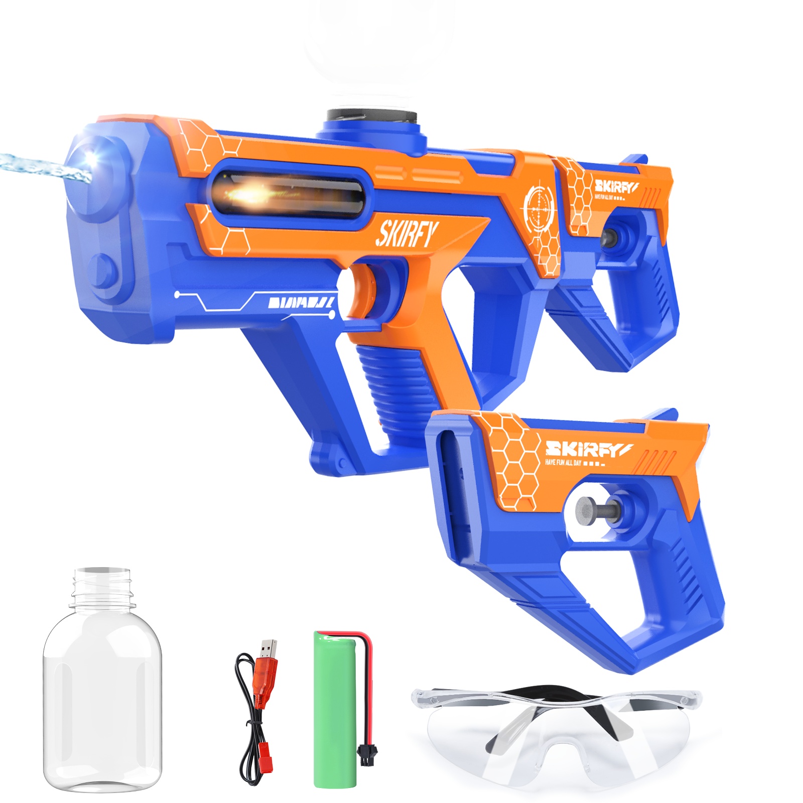 Skifry 水鉄砲 電動ウォーターガン 水遊び おもちゃ 電動水鉄砲 2in1