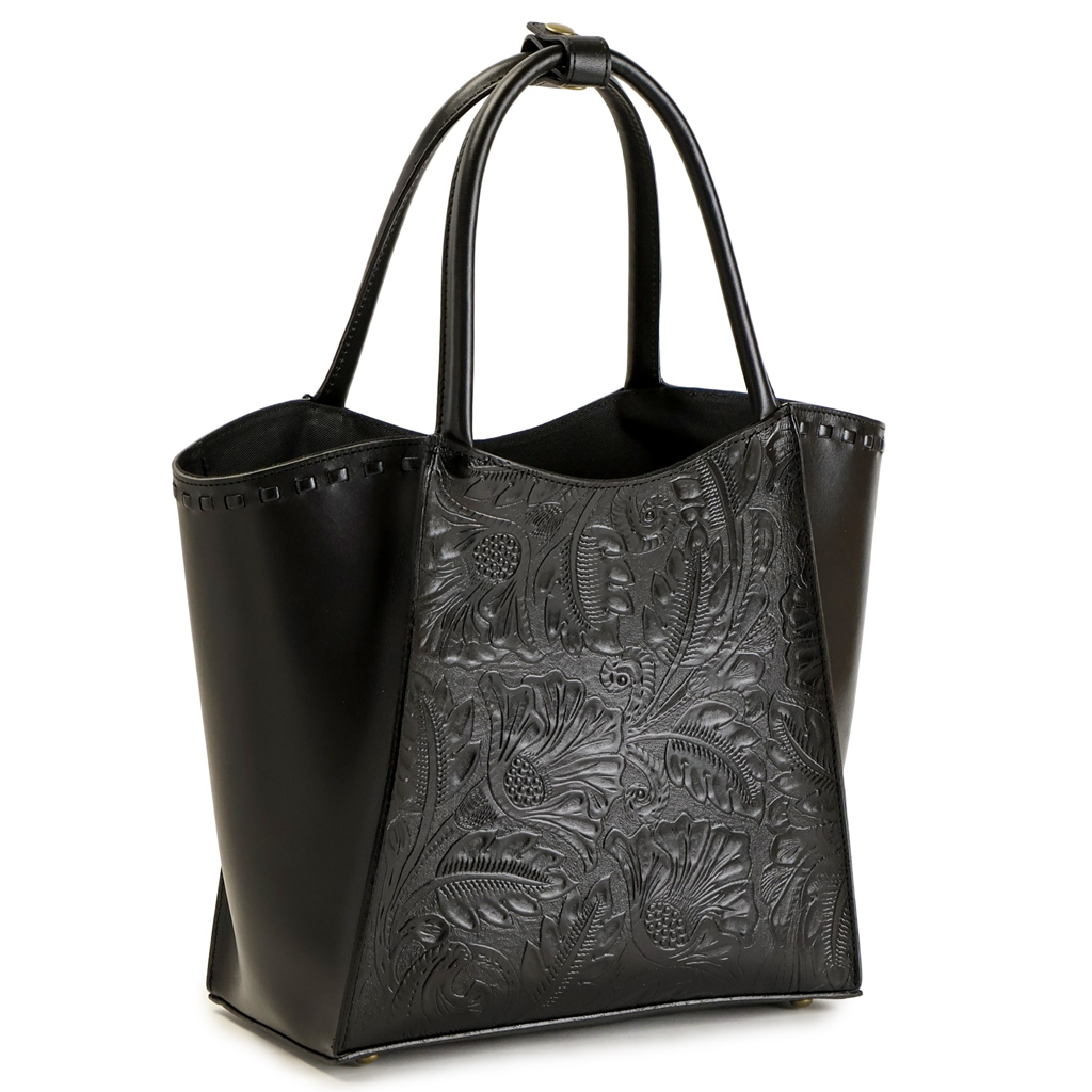 SACURA（サクラ） トートバッグ レディース 本革 ボタニカル柄 レザー