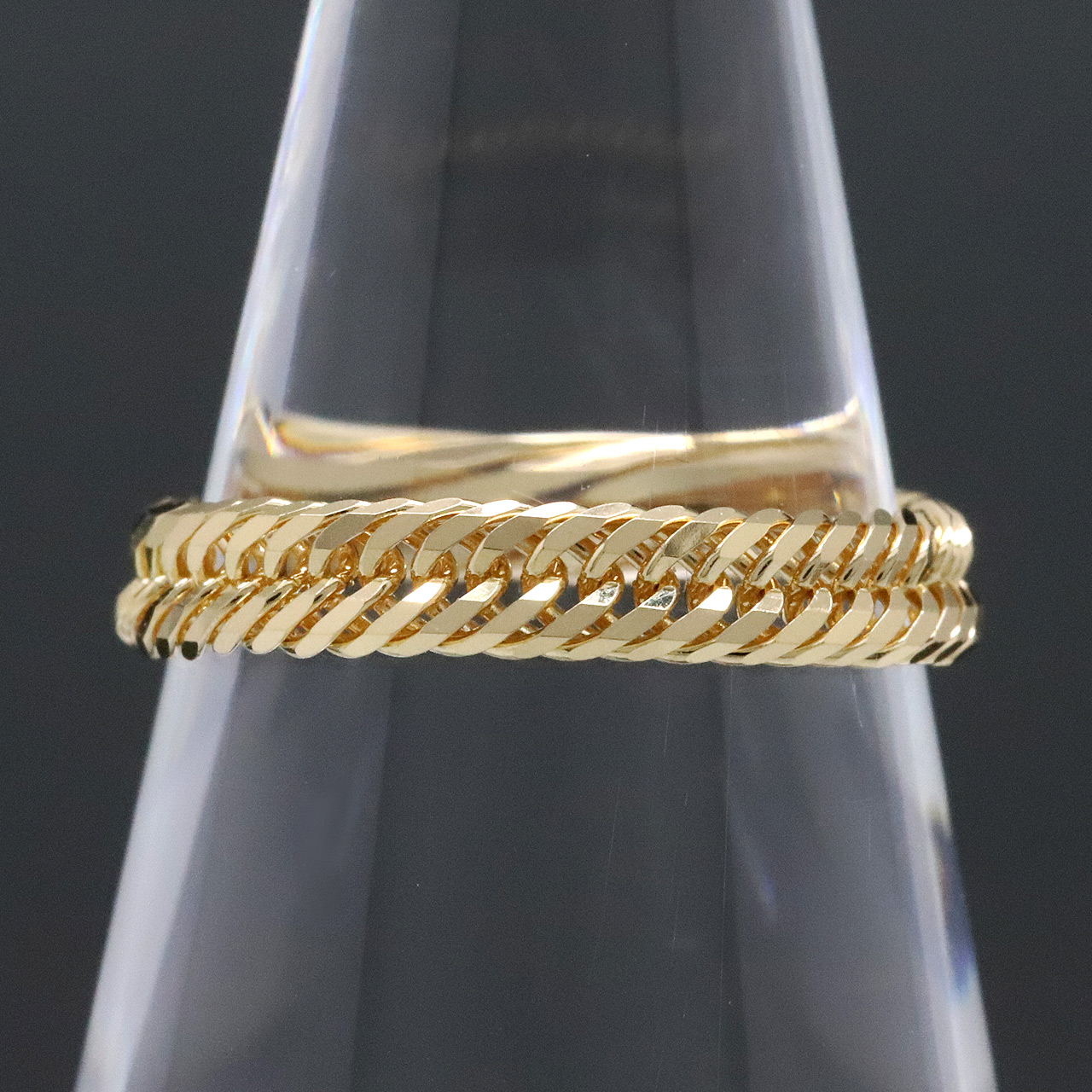 喜平リング 18金 （7号） 0.50φ 12面トリプル 指輪 チェーンリング K18