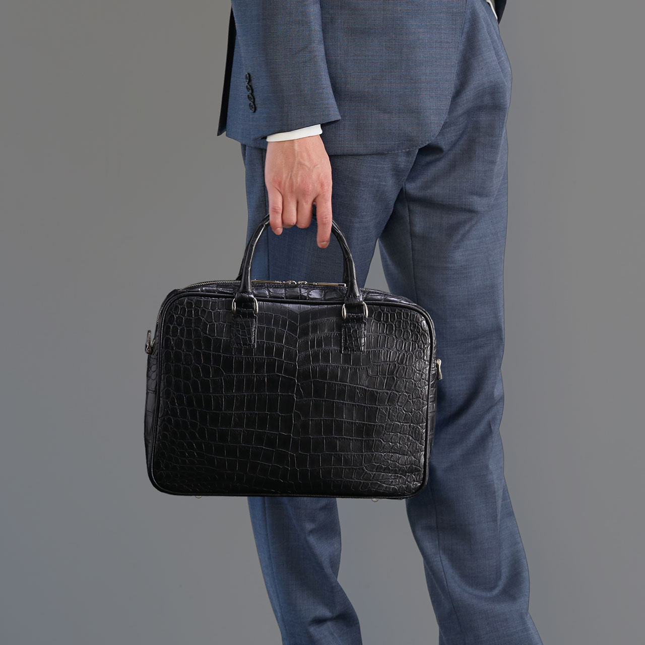 sankyo shokai（三京商会） 日本製 クロコダイル 2way ビジネスバッグ