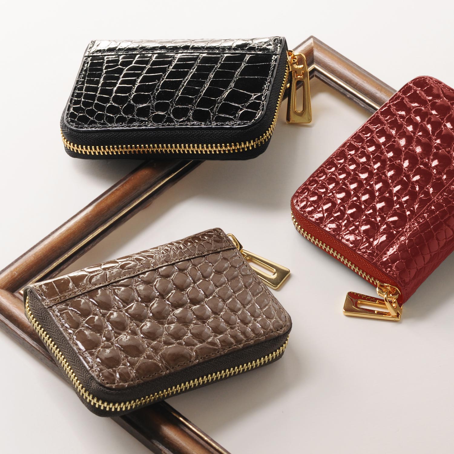 sankyo shokai（三京商会） クロコダイル ミニ財布 メンズ