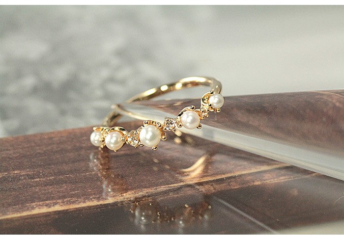 パール リング ホワイトトパーズ 指輪 レディース ゴールド おしゃれ