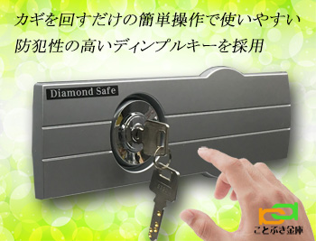 ダイヤセーフ（Diamond Safe） H30-4 金庫 小型 家庭用 カギ式 耐火