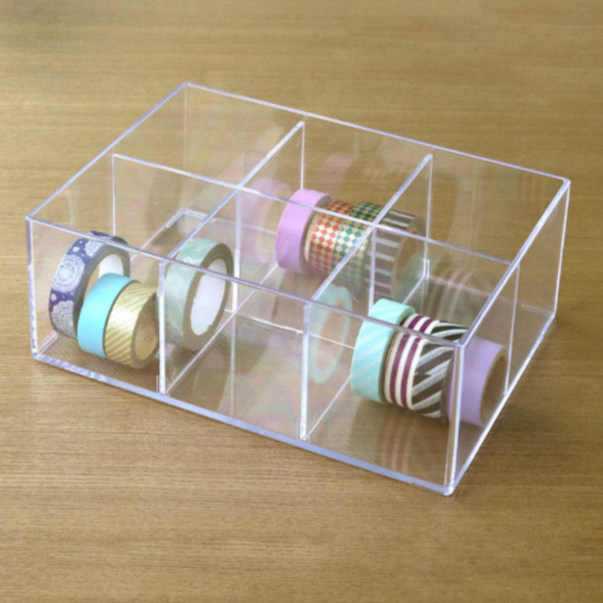 小物ケース 収納ケース 6分割 8個セット 約 幅24×奥行16.1×高さ8.5cm