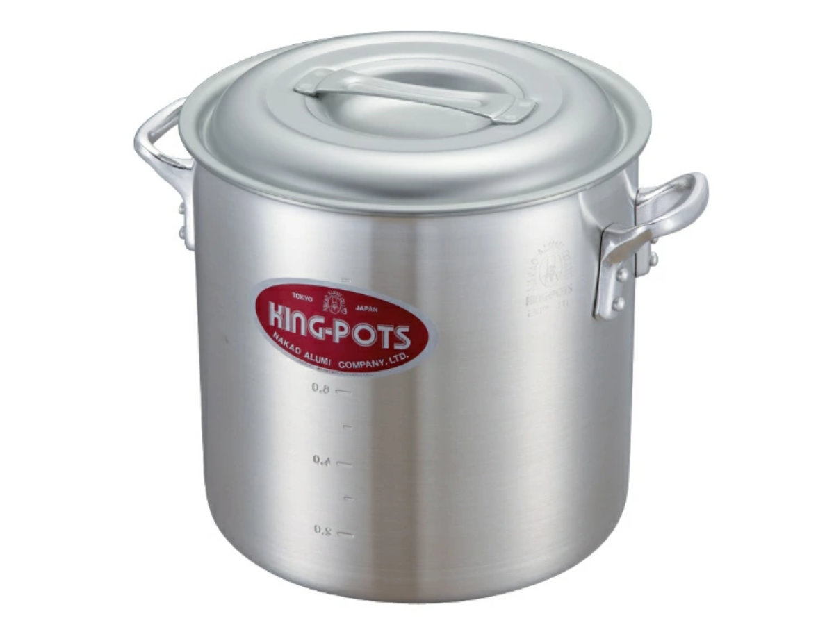 寸胴鍋 15cm 2.7L ガス火専用 キングポット 業務用 中尾アルミ 両手鍋