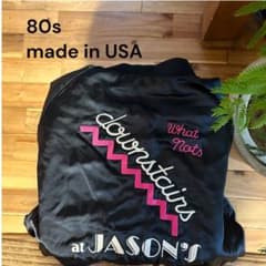 80s USA製 刺繍サテン薄手ブルゾン短丈古着ブラック希少 - メルカリ