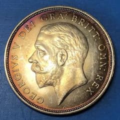 1931年 イギリス古銭 ジョージ5世 クラウン銀貨 コイン硬貨 貿易銀