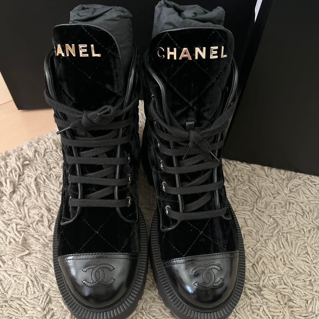 CHANELブーツ Combat Boots 37 23.5