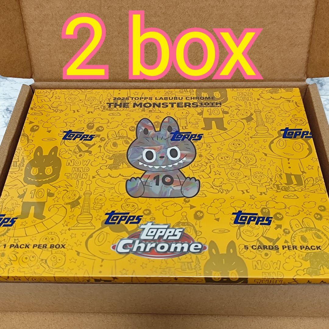 Topps Chrome 10周年記念ボックス　2BOX tops ラブブ Topps 2025 Topps Chrome Labubu 10th Anniversary Box 未開封BOX