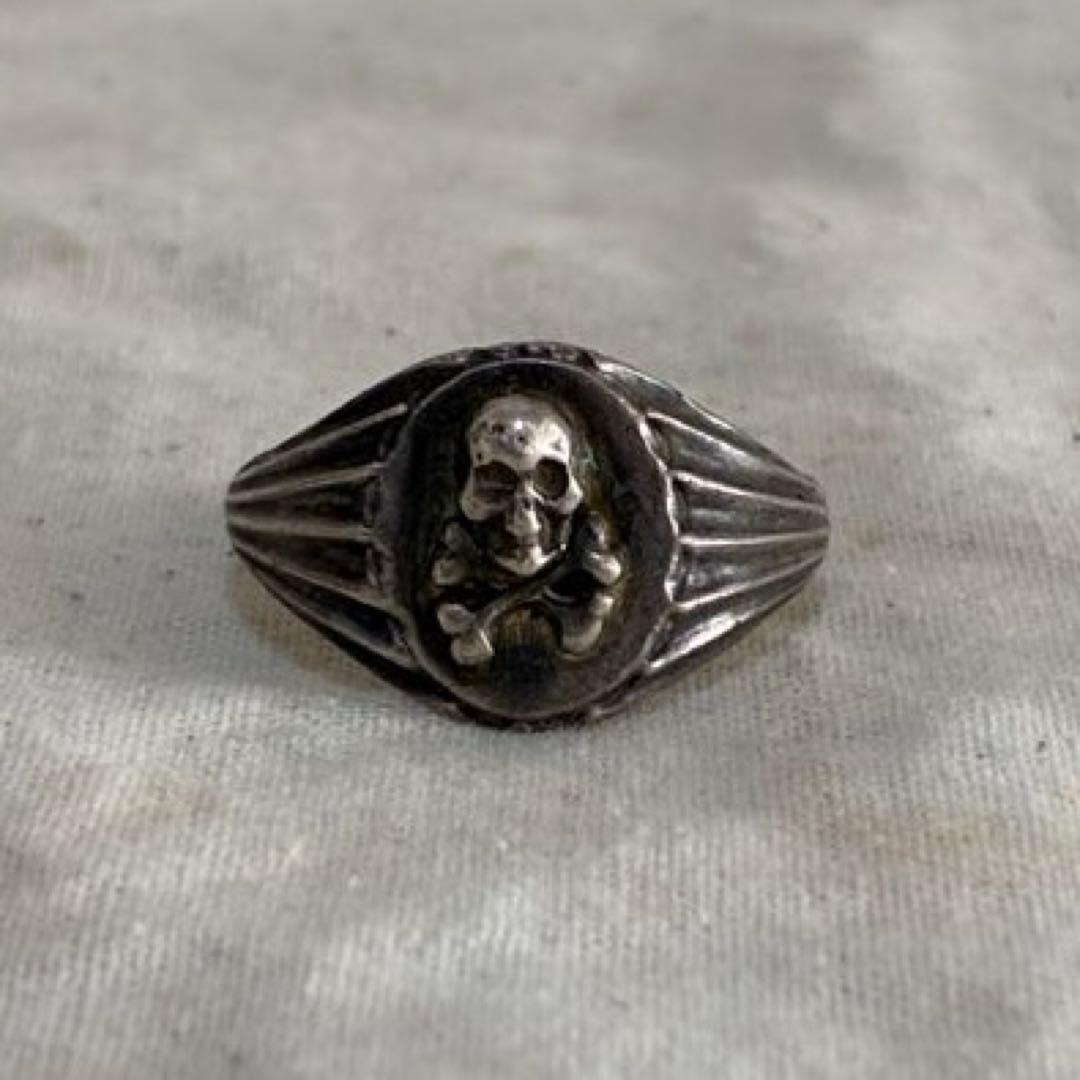 ［ヴィンテージ］Stearing Silver Skull Ring