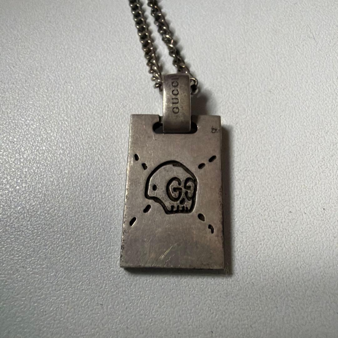 【本日限定価格】GUCCI グッチ ゴースト シルバー プレート型 ネックレス