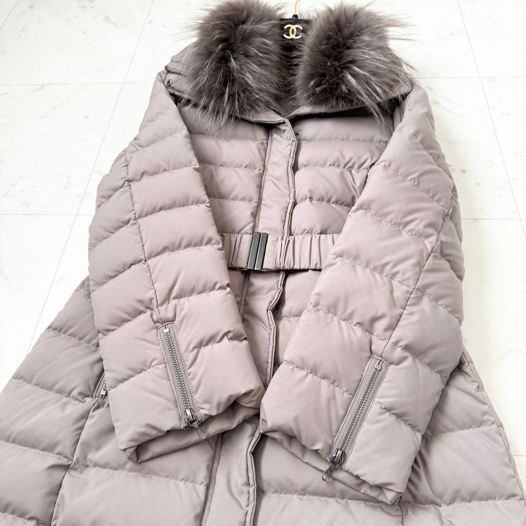 美品❤️西川ダウン ナノユニバース ダウンコート グレージュ ベルト M