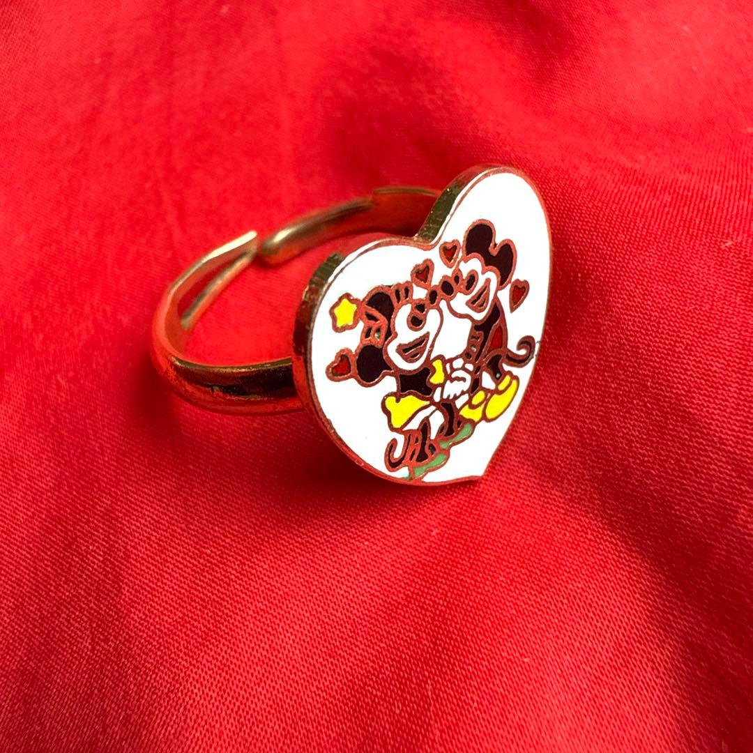 昭和レトロ ミッキー ミニー リング 80年代 ミッキー ミニー ハート