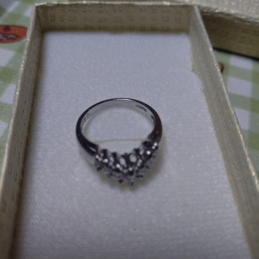 プラチナPt900/約12〜13号ダイヤ0.50リングＶ指輪中古