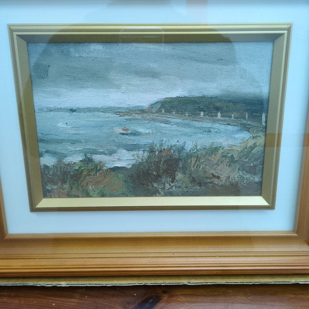 本間敏夫の「稚内郊外より宗谷岬を眺める」／海岸線の風景です