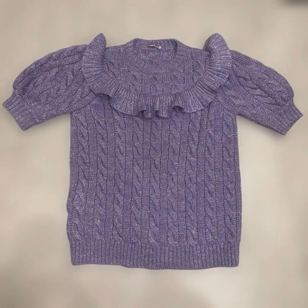 miumiu ラメ　ニット　半袖
