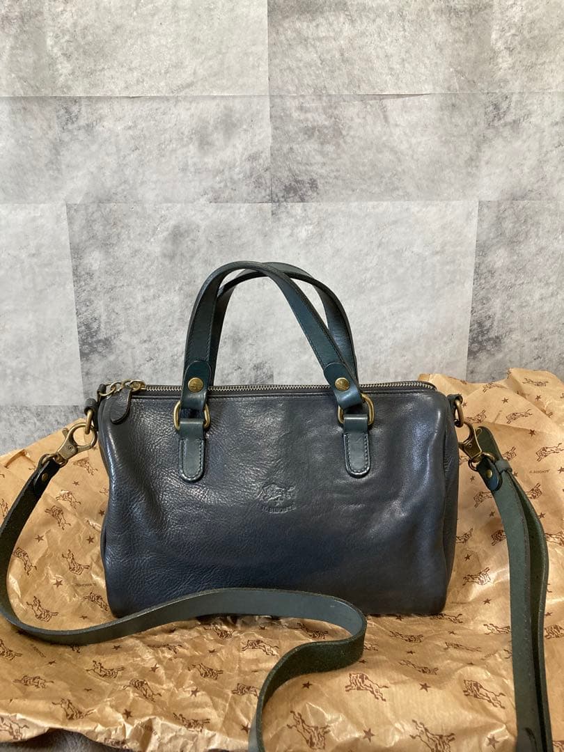 イルビゾンテ　ボストンバッグ　ショルダー　ネイビー