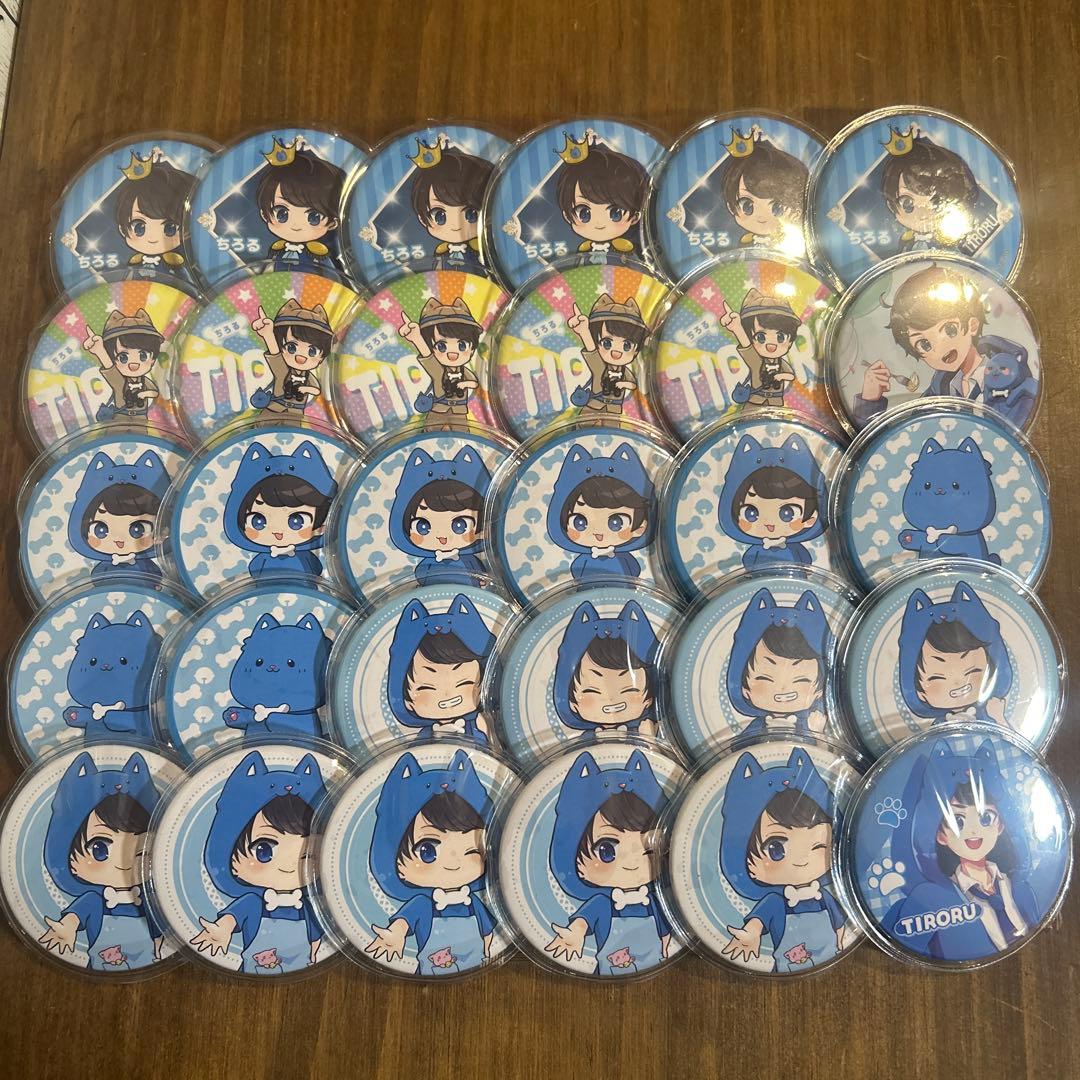 ちろぴの　ちろる缶バッチ30個セット（バラ売り可能、缶バッチカバー付き）