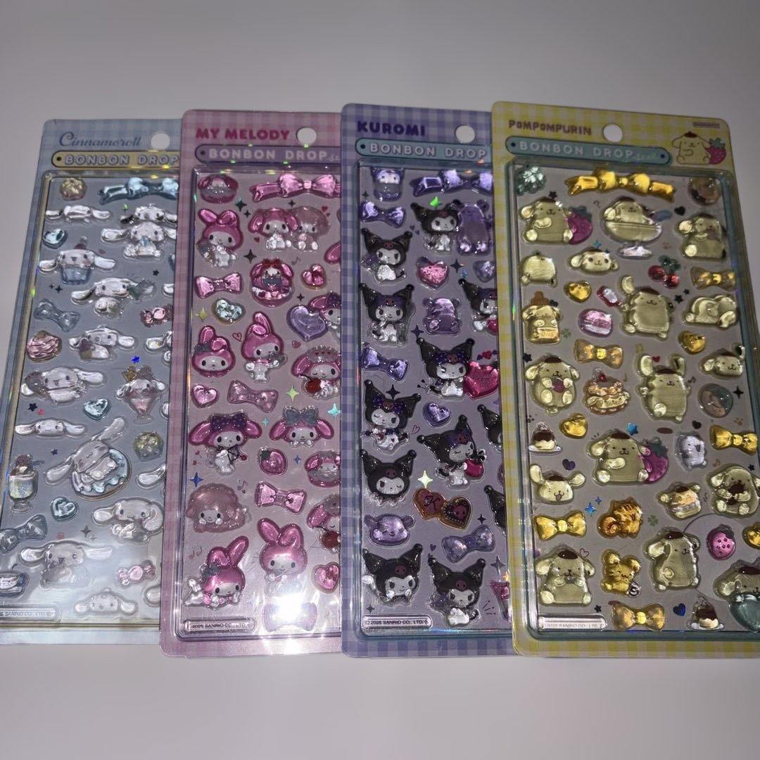 【正規品】ボンボンドロップシール　サンリオ　4枚セット　第2弾
