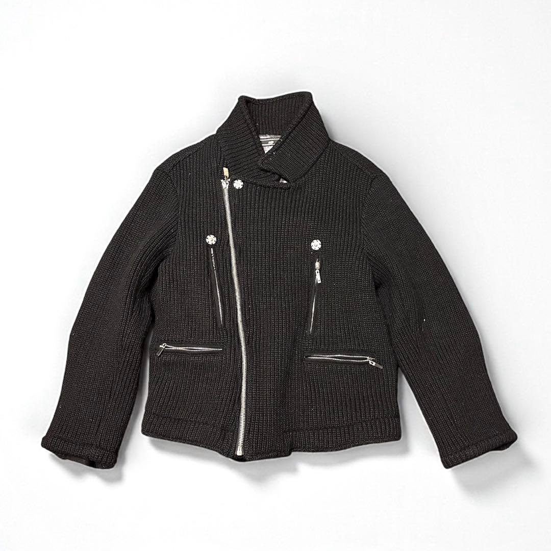 00s archive number nine ニット　ライダース　y2k 黒