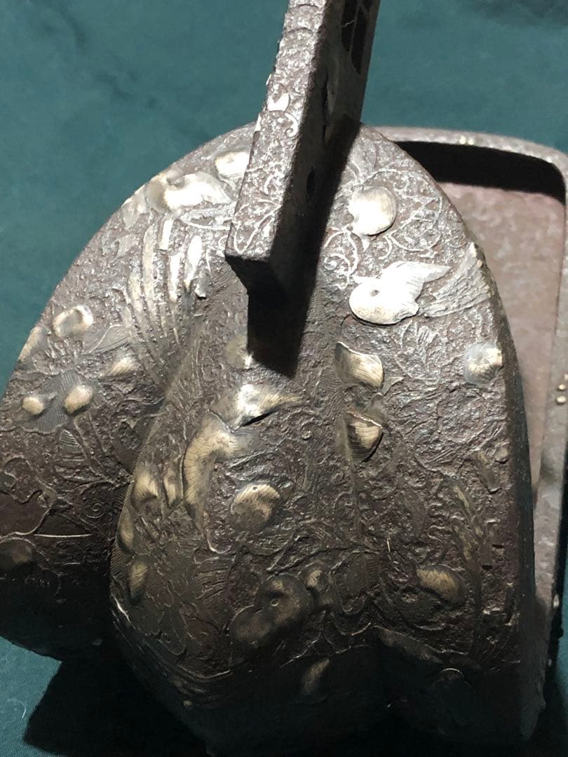 鎧　鉄製　象嵌　馬具　時代物　アンティーク　インテリア　置物