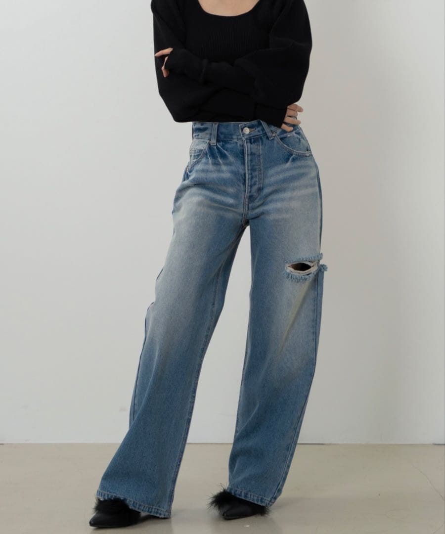 SENEE loose vintage like denim ブルー　M