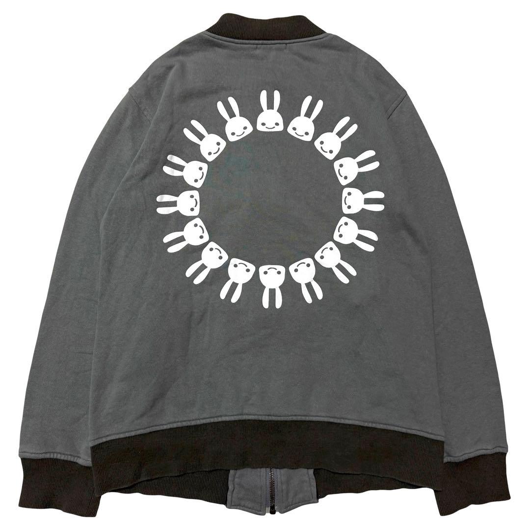 CUNE 16連 うさぎ サークル ロゴ プリント スウェット ブルゾン M