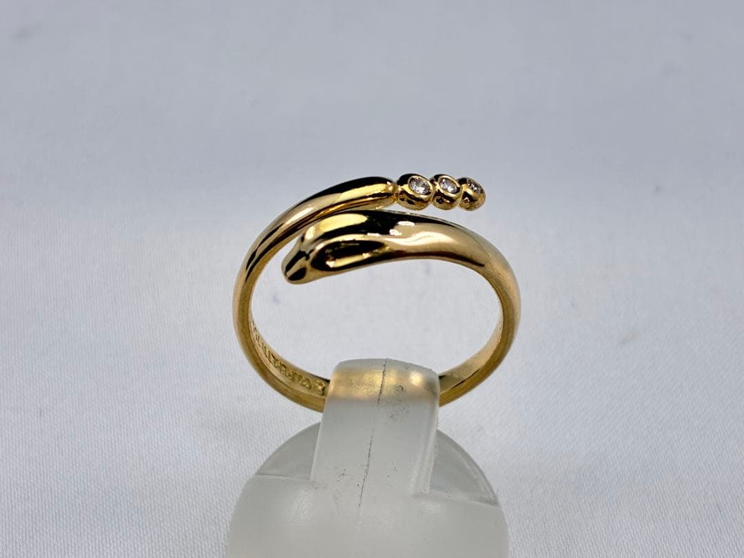 TIFFANY & CO ティファニー & コー K18 スネークリング 14号 TIFFANY&Co. ティファニー K18YG スネークリング ダイヤモンド 3粒 蛇