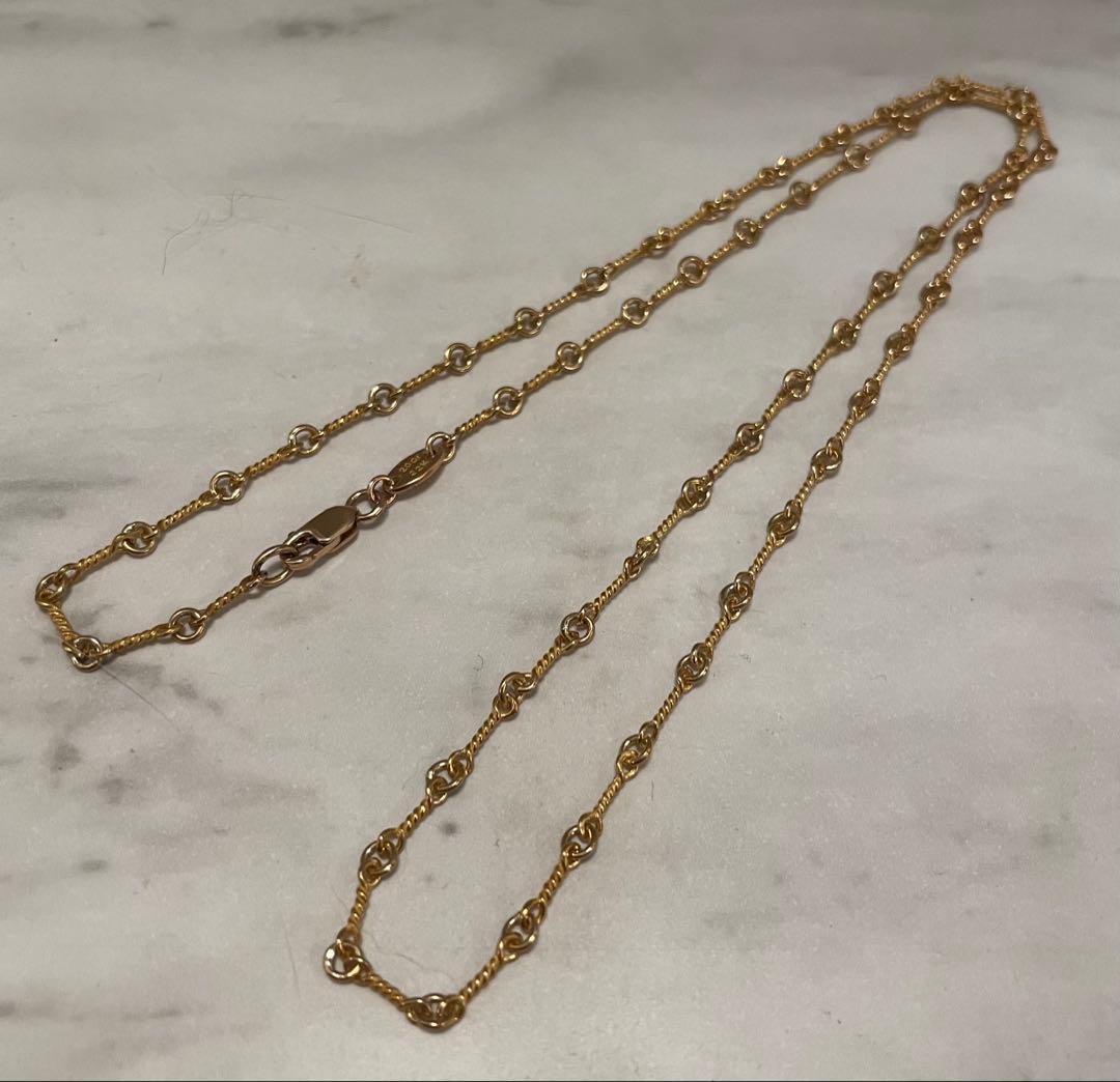 22k ツイストチェーン 20インチ ノーブランド　ネックレス