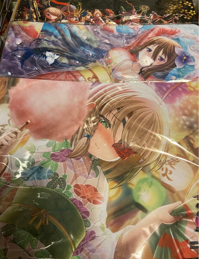 戦国乙女　マルチマット　ぱちくじA賞 3枚セット　カンスケ　ウジマサ 戦国乙女 山本カンスケ ぱちくじ A賞マルチマット + 缶バッジおまけ