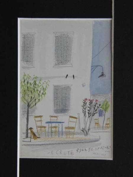 香月 康男 「ギリシア７」、希少な額装用画集より、美品、新品額装付