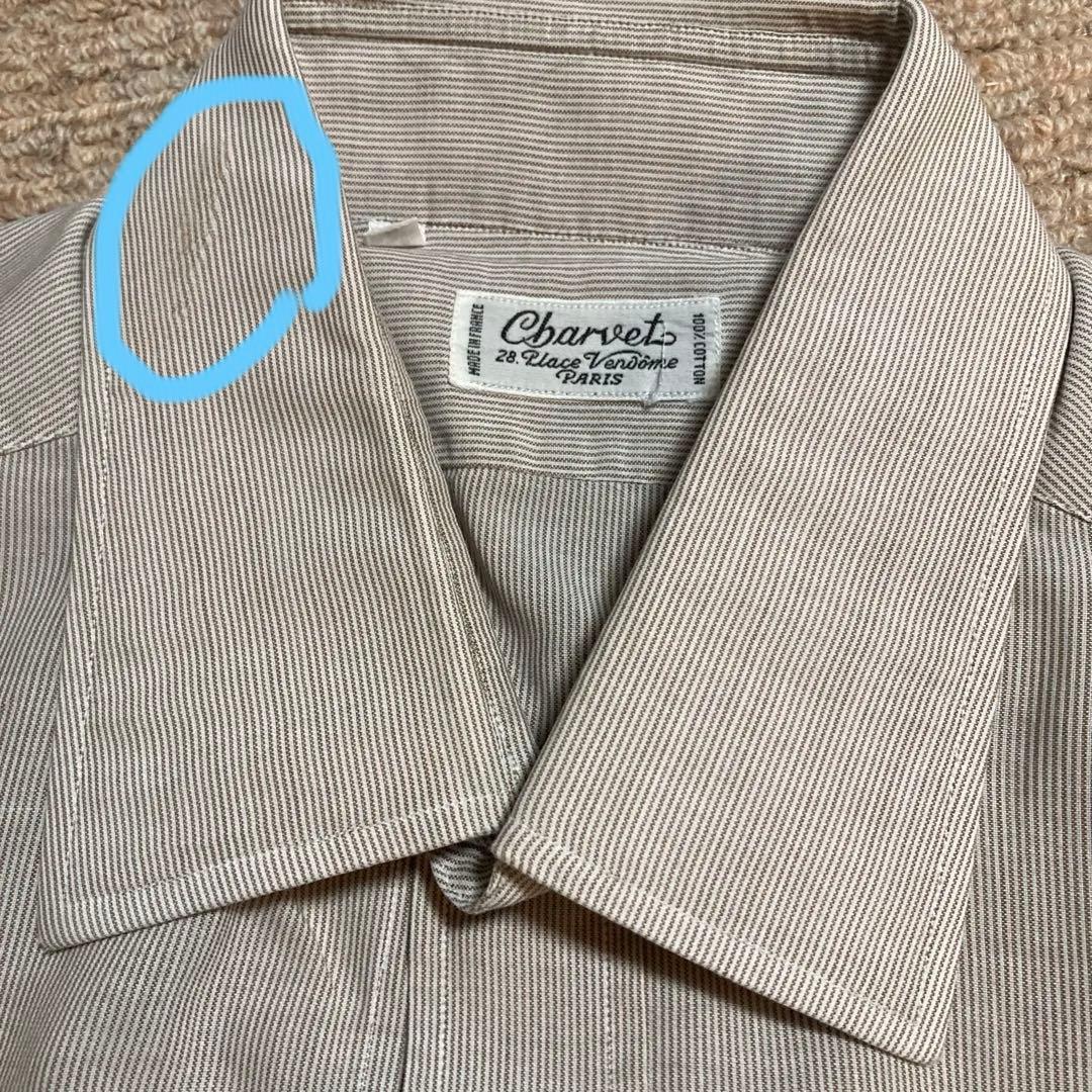 Charvet シャルべ ストライプ 長袖シャツ クリーニング済 フランス製