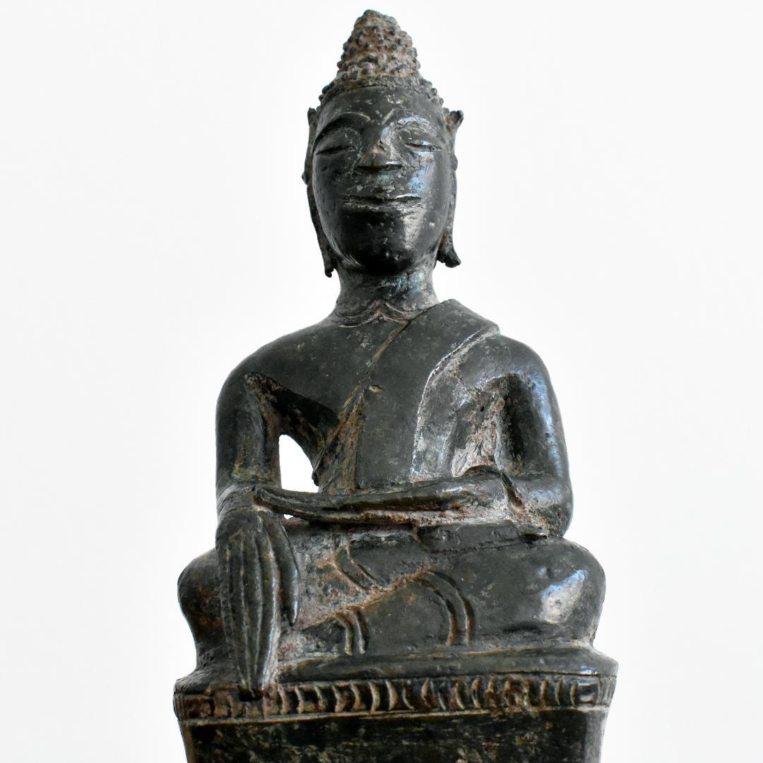 17世紀 東南アジア ラオス ランサーン王朝期 青銅製仏像 /古銅/鋳造/金銅仏