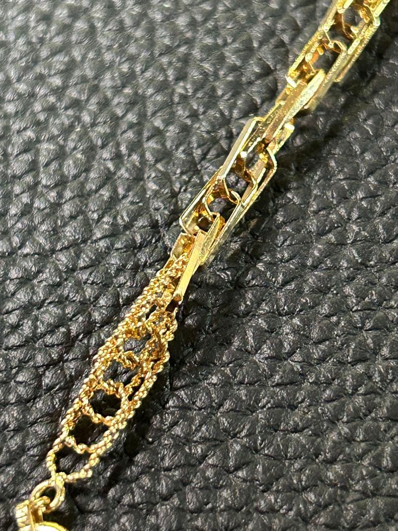 K18 デザインクリップチェーン ブレスレット 5.28g 17cm