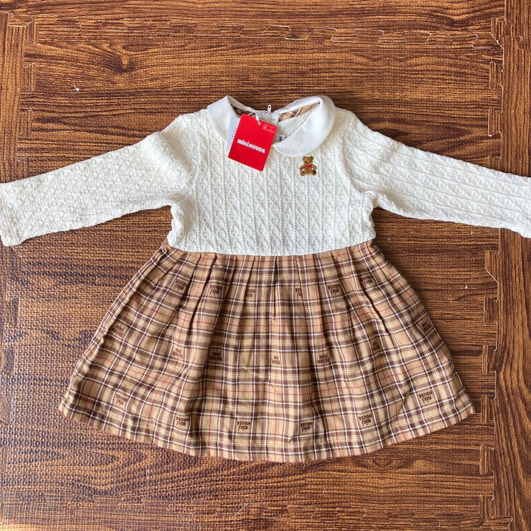 【新品未使用】MIKI HOUSE 長袖ワンピース 80サイズ【新作】