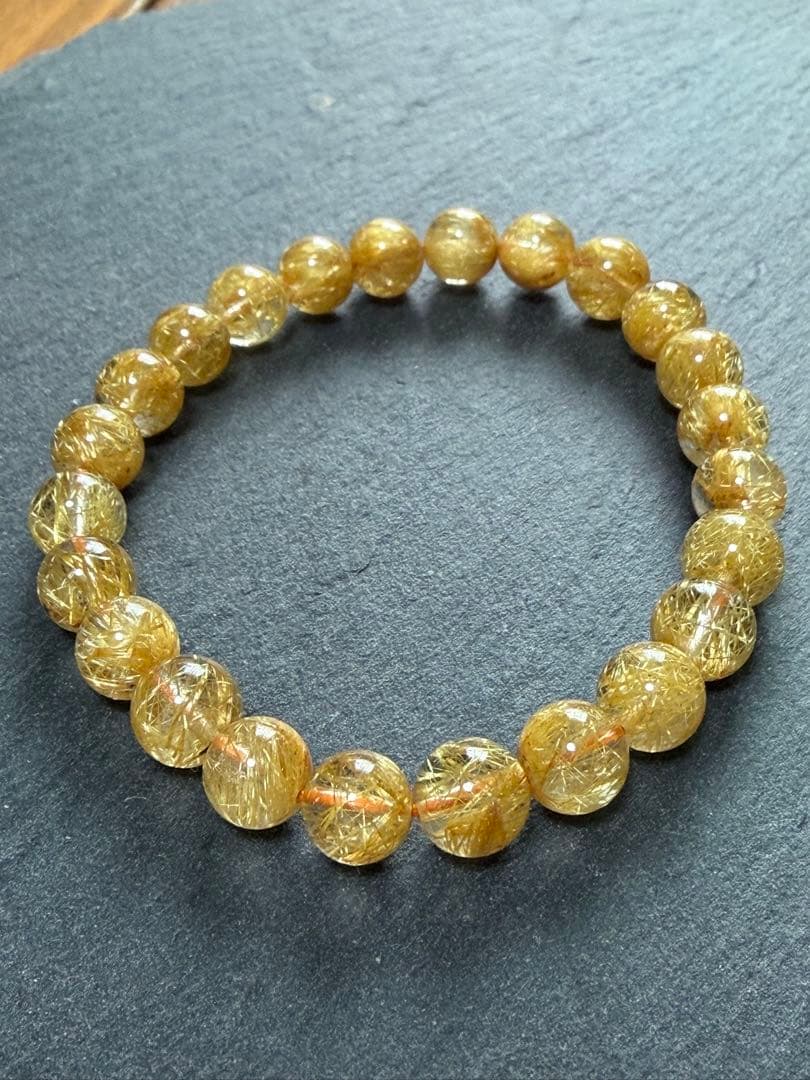 高品質ルチルクォーツ 6mm ブレスレット