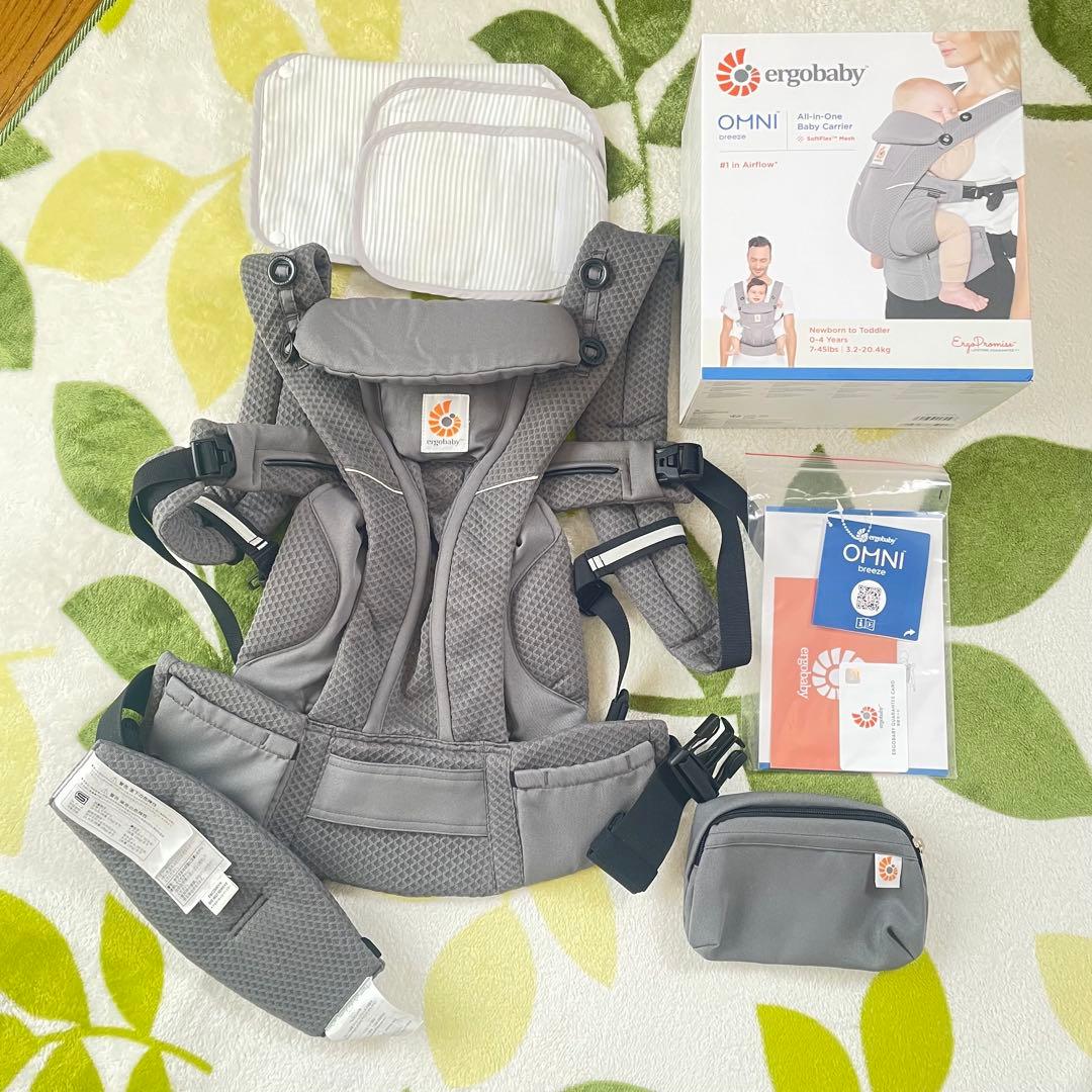 Ergobaby オムニブリーズ　エルゴ　抱っこ紐　グレー　前向き Amazon.co.jp: Ergobaby エルゴベビー 抱っこひも OMNI Breeze
