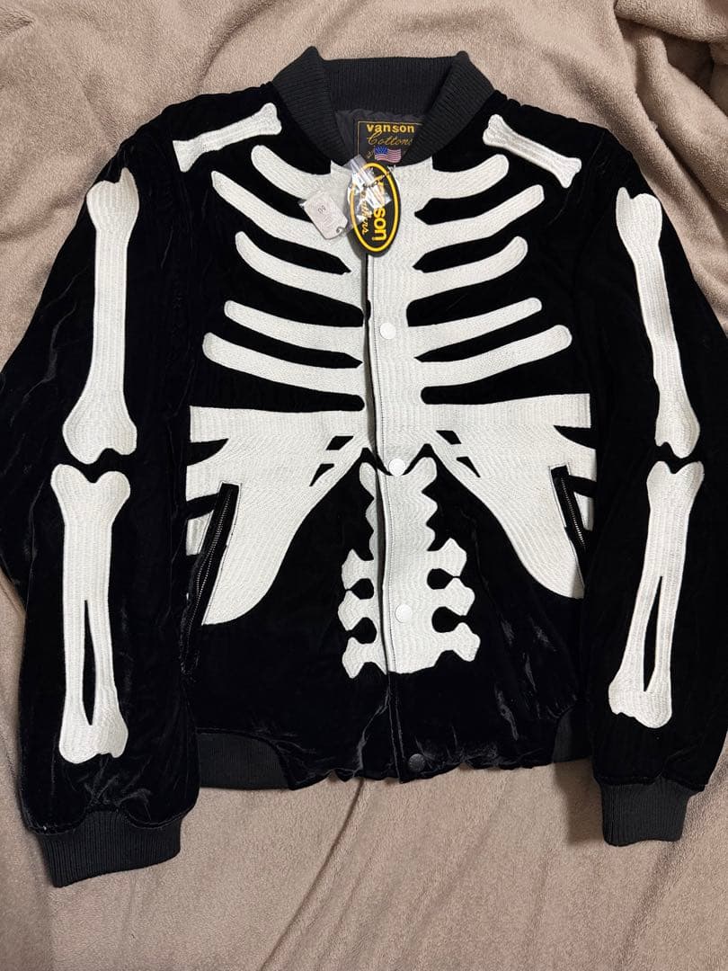 新品 未使用 Vanson USA 骨 別珍 限定版 スカジャン vintage
