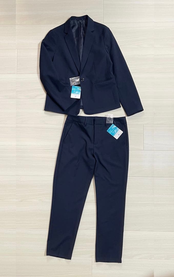 新品 ストレッチ スーツ 上下 お手入れ楽々 洗濯OK ネイビー セットアップ