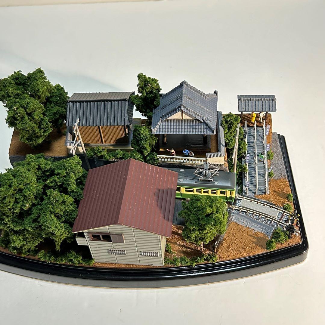 江ノ電 江の島腰越 満福寺と踏み切り 鉄道ジオラマ Nゲージ 展示台