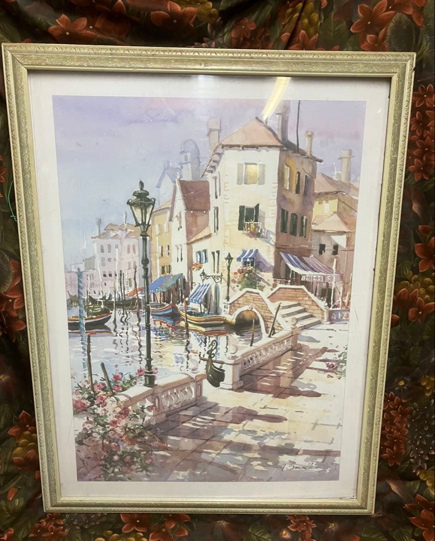 絵画美術　マリリン・シマンドル　オールドタイムベニス　ポスター画